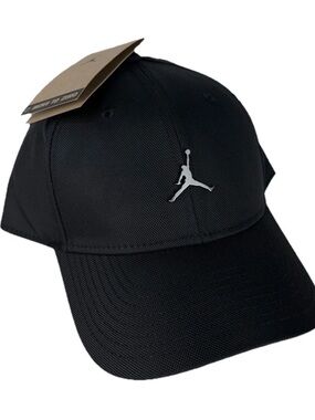 Nike Unisex Jordan Rise Metal Jumpman Cap Black M/L Adjustable Strapback